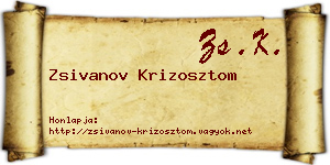 Zsivanov Krizosztom névjegykártya